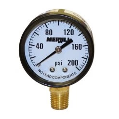 Merrill No Lead - Lower Male Connection 0-200psi, 1/4 IN Npt, PGNL200