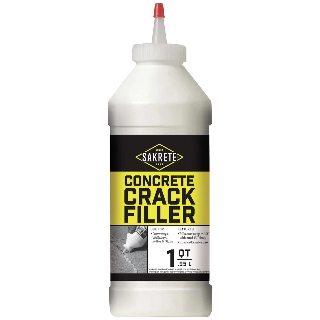 Sakrete Concrete Crack Filler, Gray, 60205006, 1 Quart 3 Sakrete Concrete Crack Filler, Gray, 60205006, 1 Quart