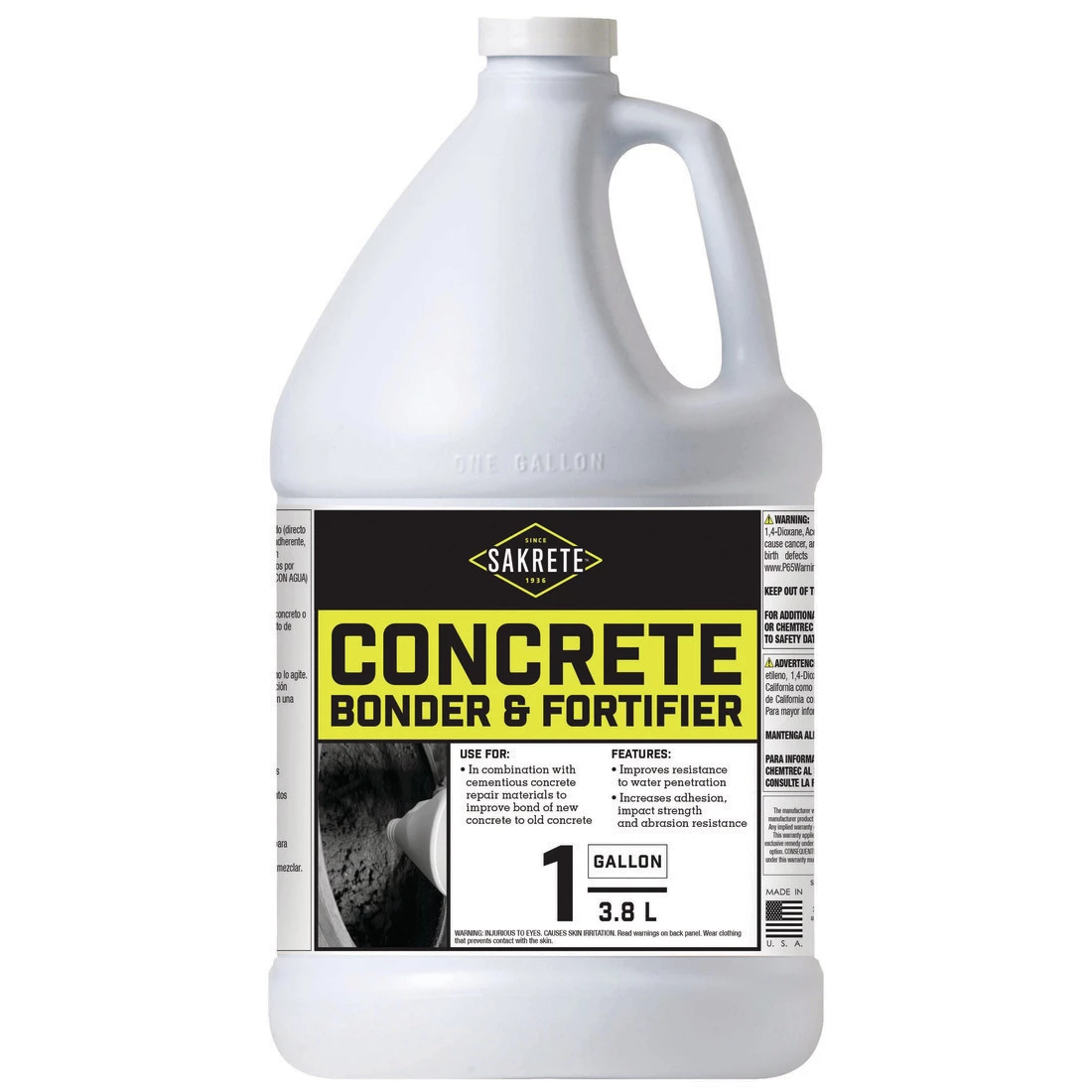 Sakrete Concrete Bonder & Fortifier, Gray, 60205024, 1 Gallon 3 Sakrete Concrete Bonder & Fortifier, Gray, 60205024, 1 Gallon