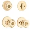 Kwikset 690 Polo Entry Knob Single Cylinder Deadbolt Combo, 96900-250, Polished Brass -Home Improvement Sales Store sftp a s assets20200427000000684