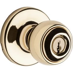 Kwikset Juno Entry Knob With Smartkey, 97402-734, Polished Brass