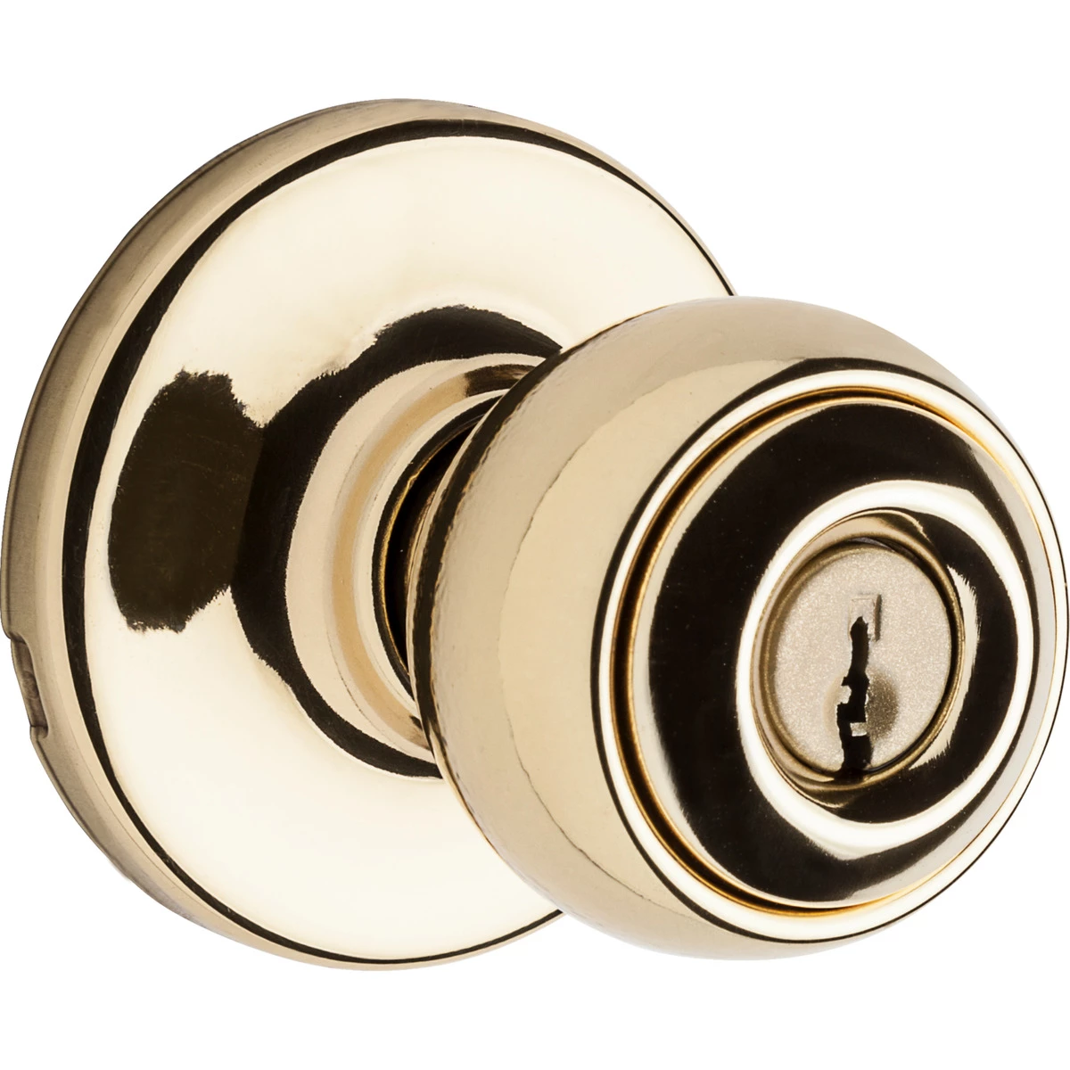 Kwikset Juno Entry Knob With Smartkey, 97402-734, Polished Brass 3 Kwikset Juno Entry Knob With Smartkey, 97402-734, Polished Brass