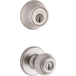 Kwikset 991 Juno Keyed Entry Single Cylinder Deadbolt Combo With Smartkey, 99910-034, Satin Nickel