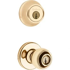 Kwikset 991 Juno Keyed Entry Single Cylinder Deadbolt Combo With Smartkey, 99910-032, Polished Brass