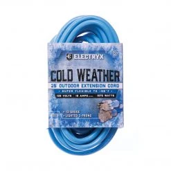 Electryx Cold Weather Outdoor Extension Cord, EL-2512BLU, Blue, 25 FT