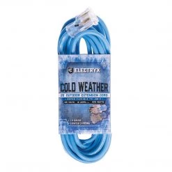 Electryx Cold Weather Outdoor Extension Cord, EL-2514BLU, Blue, 25 FT