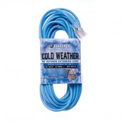 Electryx Cold Weather Outdoor Extension Cord, EL-5014BLU, Blue, 50 FT