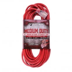 Electryx Medium Duty Indoor / Outdoor Extension Cord, EL-5014RD, Red, 50 FT
