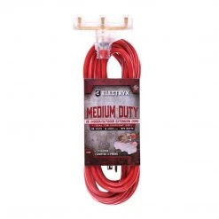 Electryx Medium Duty Indoor / Outdoor Extension Cord 3-Prong, EL-2514TRRD, Red, 25 FT