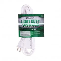 Electryx Light Duty Indoor Extension Cord, EL-1216WT-IND, White, 12 FT