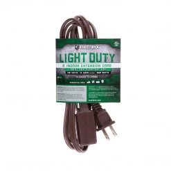 Electryx Light Duty Indoor Extension Cord, EL-616BR-IND, Brown, 6 FT
