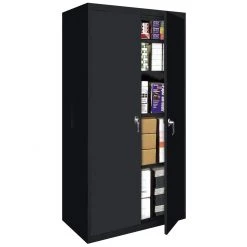 Steel Cabinets Usa Fixed Shelf Black Metal Storage Cabinet, 36 IN x 18 IN x 72 IN, FS-36-B