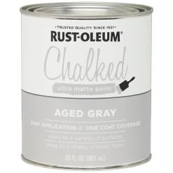 RUST-OLEUM Chalked Ultra Matte Paint, 285143, Aged Gray, 30 OZ
