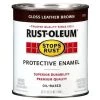 RUST-OLEUM Stops Rust Oil-Based Protective Enamel, 7775502, Gloss Leather Brown, 1 Quart -Home Improvement Sales Store sftp a s assets20201016000000036