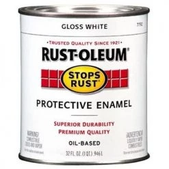 RUST-OLEUM Stops Rust Oil-Based Protective Enamel, 7792504, Gloss White, 1 Quart