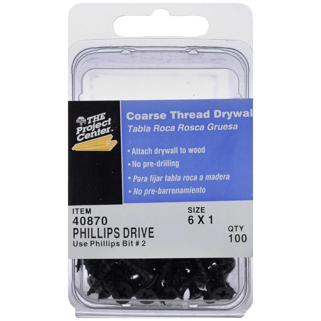 Hillman Coarse Thread Drywall Screws, 40870, #6 x 1 IN 5 Hillman Coarse Thread Drywall Screws, 40870, #6 x 1 IN - Image 3