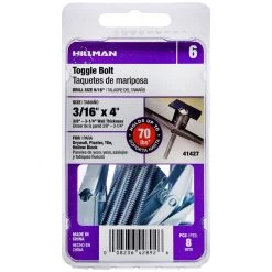 Hillman 1/8 IN XL-Pak Round Head Machine Screw Toggle Bolts, 41427, 4 IN -Home Improvement Sales Store sftp a s assets20201209000000340