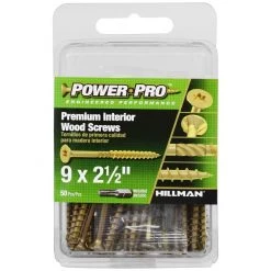Power Pro Premium Interior Wood Screws, Star Drive, 50-Pack, 42472, #9 x 2-1/2 IN -Home Improvement Sales Store sftp a s assets20201209000000484