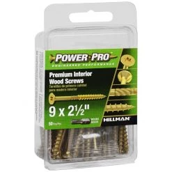 Power Pro Premium Interior Wood Screws, Star Drive, 50-Pack, 42472, #9 x 2-1/2 IN -Home Improvement Sales Store sftp a s assets20201209000000485