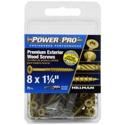 Power Pro Premium Exterior Wood Screws, Star Drive, 75-Pack, 42476, #8 x 1-1/4 IN -Home Improvement Sales Store sftp a s assets20201209000000505