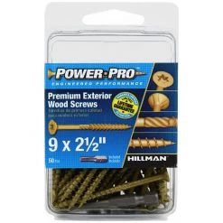 Power Pro Premium Exterior Wood Screws, Star Drive, 50-Pack, 42481, #9 x 2-1/2 IN -Home Improvement Sales Store sftp a s assets20201209000000520