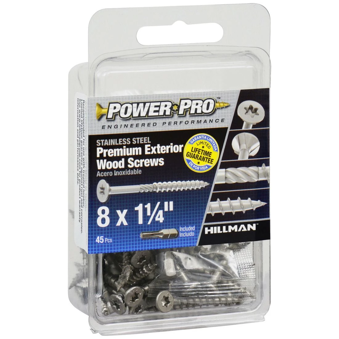 Power Pro Premium 305 Stainless Steel Wood Screws, Star Drive, 45-Pack, 42487, #8 x 1-1/4 IN 6 Power Pro Premium 305 Stainless Steel Wood Screws, Star Drive, 45-Pack, 42487, #8 x 1-1/4 IN - Image 4