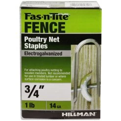 Fas-N-Tite 14 Gauge 1 LB Box Electro-Galvanized Poultry Net Staples, 461296, 3/4 IN -Home Improvement Sales Store sftp a s assets20201209000000630