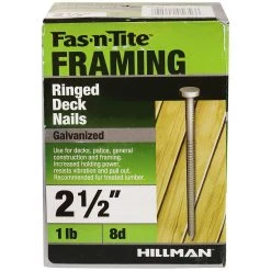 Fas-N-Tite 1 LB Box Hot-Dipped Galvanized Ringed Deck Nails, 461333, 2-1/2 IN -Home Improvement Sales Store sftp a s assets20201209000000745