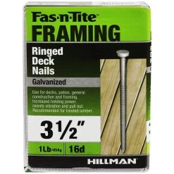 Fas-N-Tite 1 LB Box Hot-Dipped Galvanized Ringed Deck Nails, 461336, 3-1/2 IN -Home Improvement Sales Store sftp a s assets20201209000000754