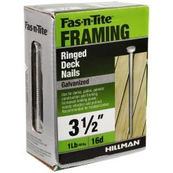 Fas-N-Tite 1 LB Box Hot-Dipped Galvanized Ringed Deck Nails, 461336, 3-1/2 IN -Home Improvement Sales Store sftp a s assets20201209000000755