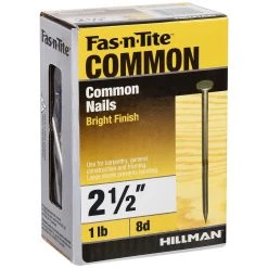 Fas-N-Tite 8D 1 LB Box Bright Common Nails, 461357, 2-1/2 IN 9 Fas-N-Tite 8D 1 LB Box Bright Common Nails, 461357, 2-1/2 IN -Home Improvement Sales Store sftp a s assets20201209000000777