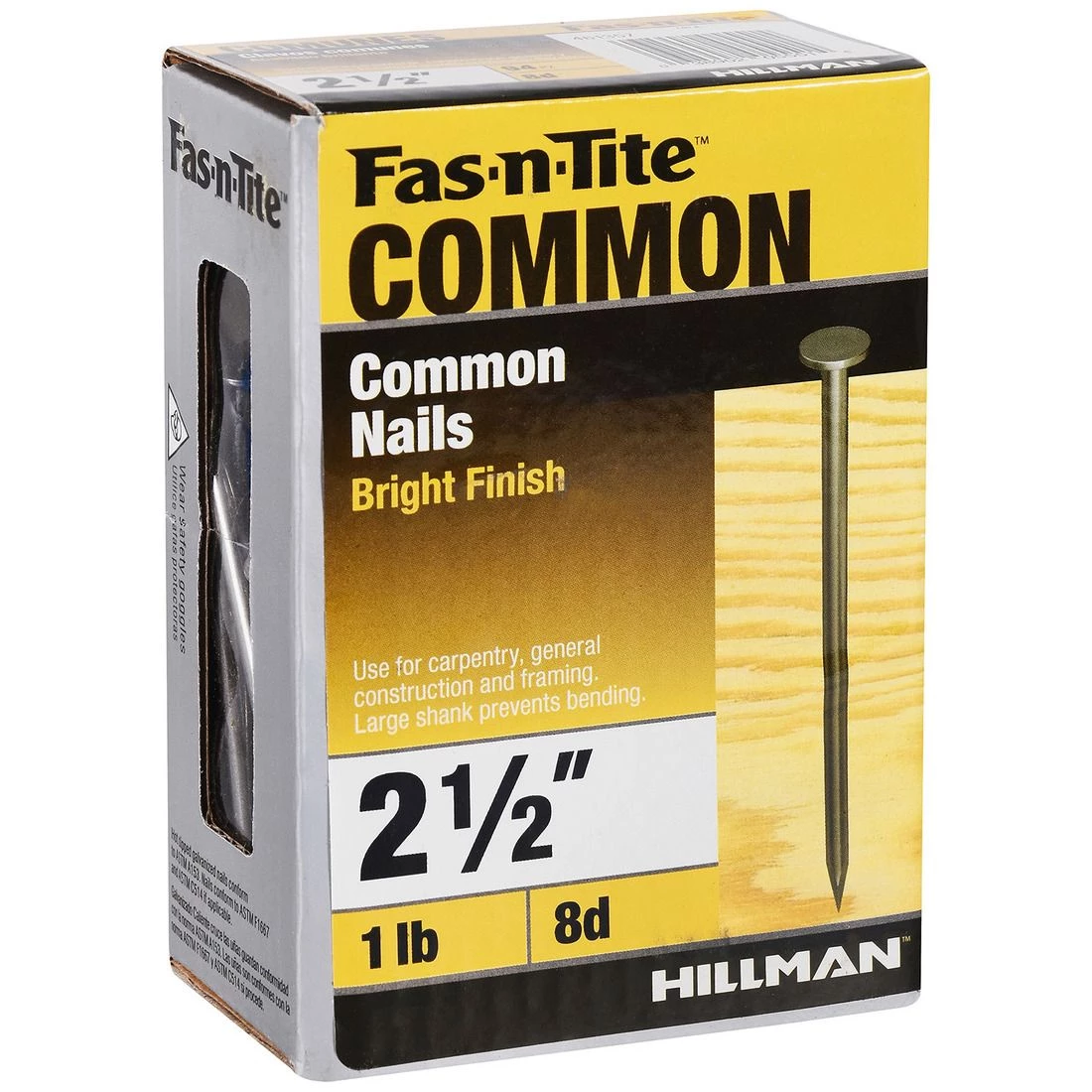Fas-N-Tite 8D 1 LB Box Bright Common Nails, 461357, 2-1/2 IN 6 Fas-N-Tite 8D 1 LB Box Bright Common Nails, 461357, 2-1/2 IN - Image 4