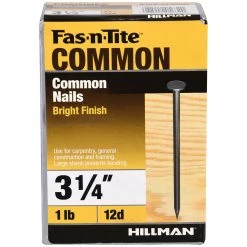 Fas-N-Tite 12D 1 LB Box Bright Common Nails, 461361, 3-1/4 IN 8 Fas-N-Tite 12D 1 LB Box Bright Common Nails, 461361, 3-1/4 IN -Home Improvement Sales Store sftp a s assets20201209000000797
