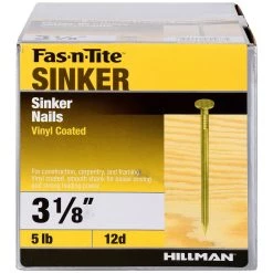 Fas-N-Tite 12D 5 LB Box Vinyl Coated Sinker Nails, 461421, 3-1/8 IN -Home Improvement Sales Store sftp a s assets20201209000000985