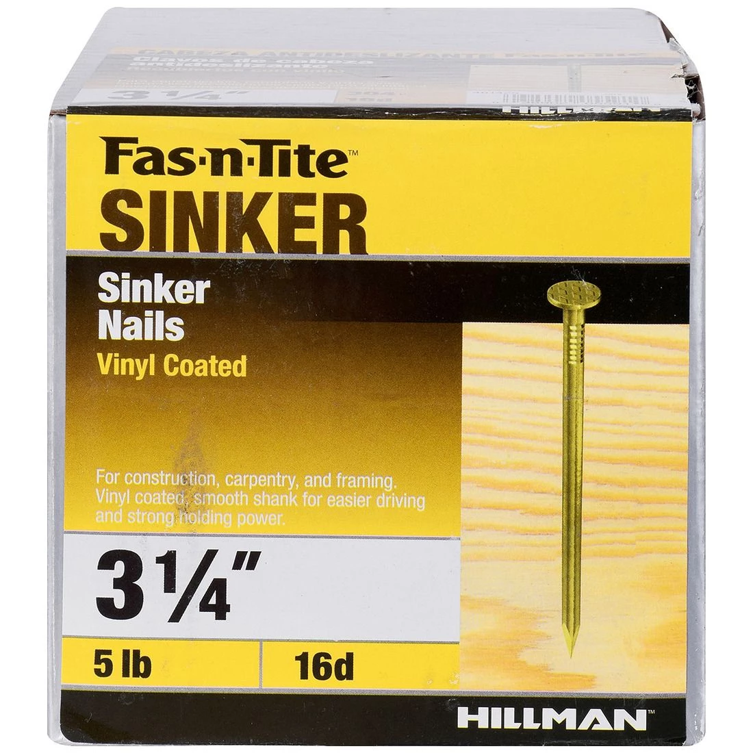Fas-N-Tite 16D 5 LB Box Vinyl Coated Sinker Nails, 461425, 3-1/4 IN 5 Fas-N-Tite 16D 5 LB Box Vinyl Coated Sinker Nails, 461425, 3-1/4 IN - Image 3