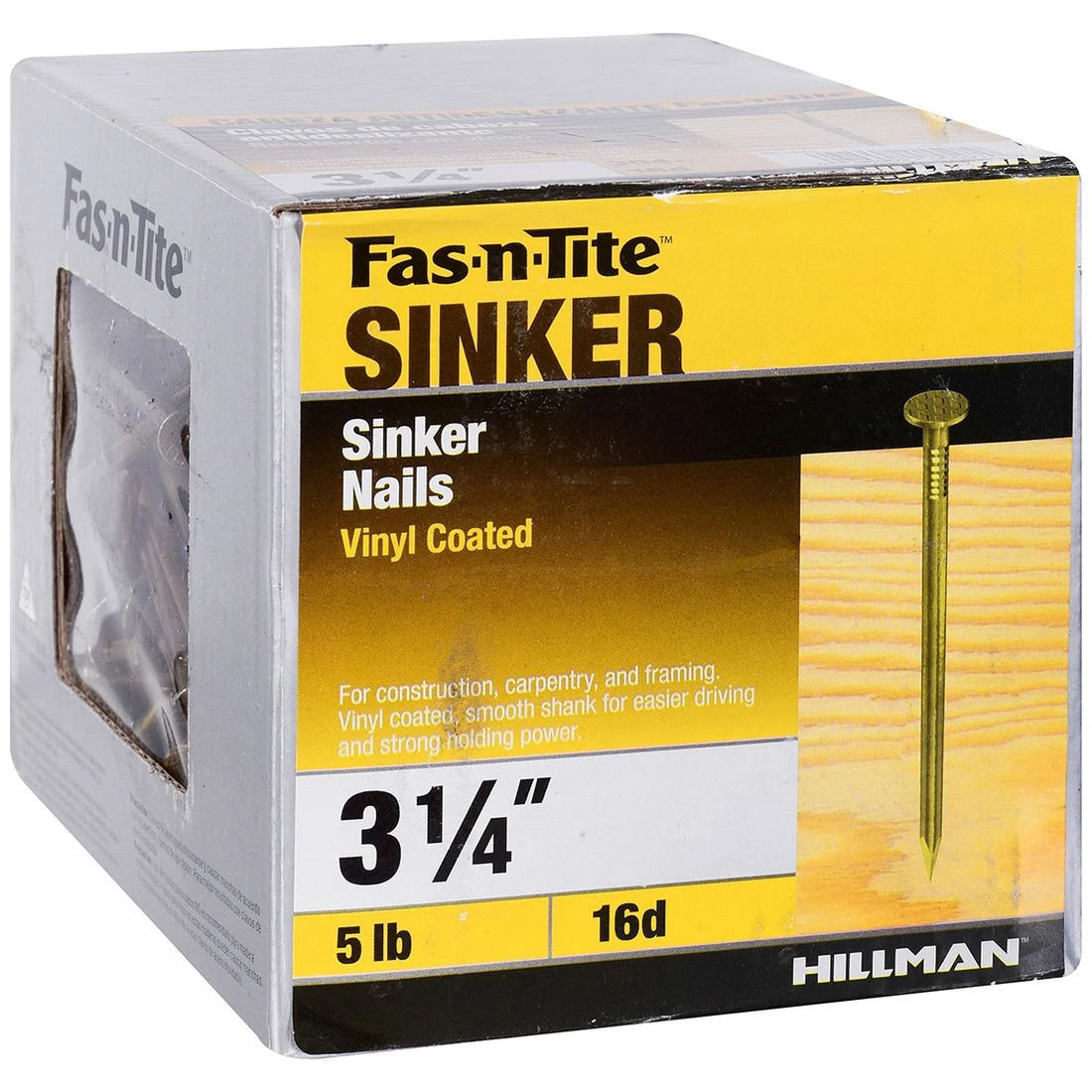 Fas-N-Tite 16D 5 LB Box Vinyl Coated Sinker Nails, 461425, 3-1/4 IN 6 Fas-N-Tite 16D 5 LB Box Vinyl Coated Sinker Nails, 461425, 3-1/4 IN - Image 4