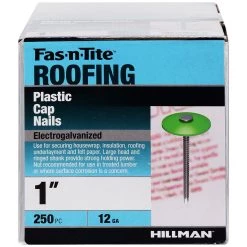 Hillman #12 Electro-Galvanized Plastic Cap Roofing Nails, 461439, 1 IN -Home Improvement Sales Store sftp a s assets20201209000001034