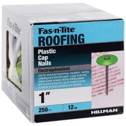 Hillman #12 Electro-Galvanized Plastic Cap Roofing Nails, 461439, 1 IN -Home Improvement Sales Store sftp a s assets20201209000001036