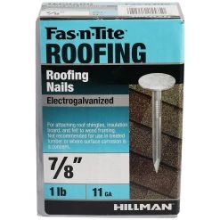 Fas-N-Tite 11 Gauge 1 LB Box Electro-Galvanized Roofing Nails, 461453, 7/8 IN -Home Improvement Sales Store sftp a s assets20201209000001047