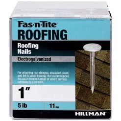 Fas-N-Tite 11 Gauge 5 LB Box Electro-Galvanized Roofing Nails, 461456, 1 IN -Home Improvement Sales Store sftp a s assets20201209000001065