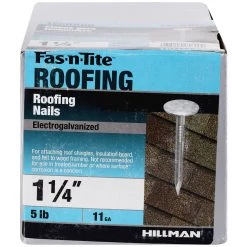 Fas-N-Tite 11 Gauge 5 LB Box Electro-Galvanized Roofing Nails, 461458, 1-1/4 IN -Home Improvement Sales Store sftp a s assets20201209000001083