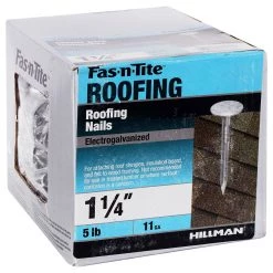 Fas-N-Tite 11 Gauge 5 LB Box Electro-Galvanized Roofing Nails, 461458, 1-1/4 IN -Home Improvement Sales Store sftp a s assets20201209000001085