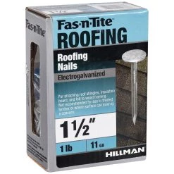 Fas-N-Tite 11 Gauge 1 LB Box Electro-Galvanized Roofing Nails, 461459, 1-1/2 IN 9 Fas-N-Tite 11 Gauge 1 LB Box Electro-Galvanized Roofing Nails, 461459, 1-1/2 IN -Home Improvement Sales Store sftp a s assets20201209000001094
