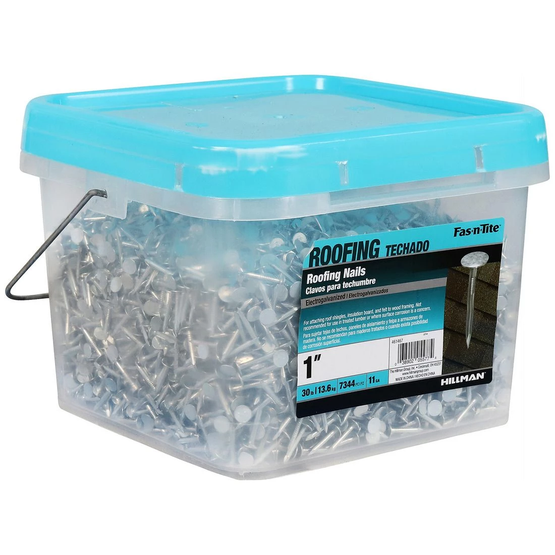 Fas-N-Tite 11 Gauge 30 LB Bucket Electro-Galvanized Roofing Nails, 461467, 1 IN 6 Fas-N-Tite 11 Gauge 30 LB Bucket Electro-Galvanized Roofing Nails, 461467, 1 IN - Image 4