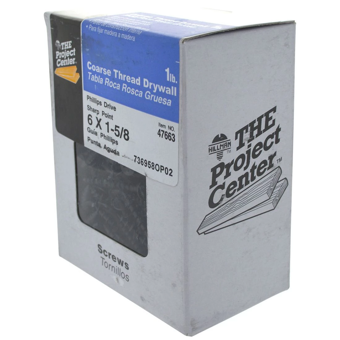Hillman Coarse Thread Drywall Screws, Phillips Drive, 1 LB Box, 47663, #6 x 1-5/8 IN 5 Hillman Coarse Thread Drywall Screws, Phillips Drive, 1 LB Box, 47663, #6 x 1-5/8 IN - Image 3