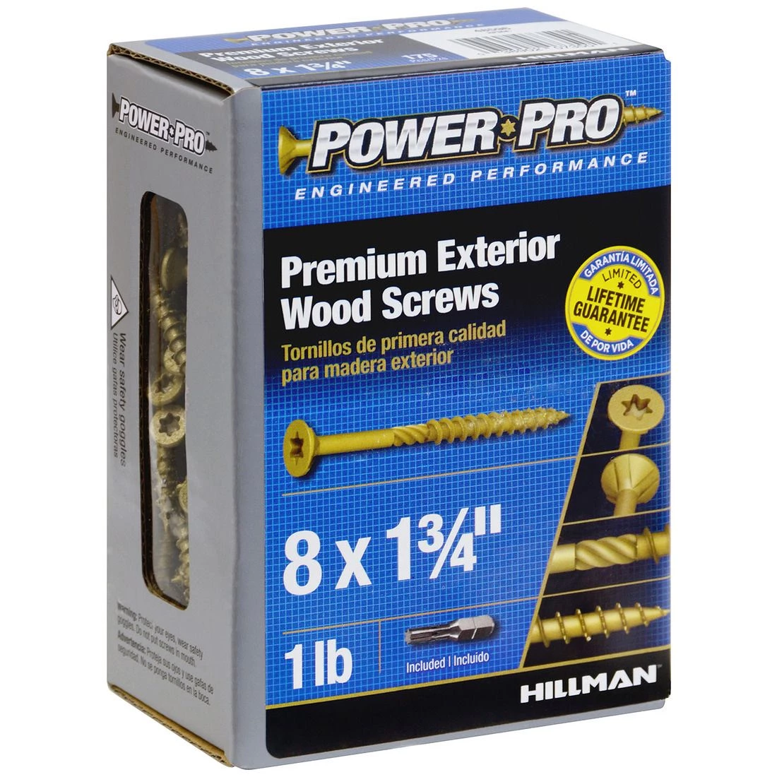 Power Pro Premium Exterior Wood Screws, Star Drive, 1 LB Box, 48596, #8 x 1-3/4 IN 6 Power Pro Premium Exterior Wood Screws, Star Drive, 1 LB Box, 48596, #8 x 1-3/4 IN - Image 4