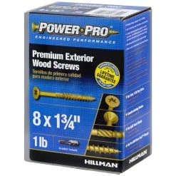 Power Pro Premium Exterior Wood Screws, Star Drive, 1 LB Box, 48596, #8 x 1-3/4 IN 11 Power Pro Premium Exterior Wood Screws, Star Drive, 1 LB Box, 48596, #8 x 1-3/4 IN -Home Improvement Sales Store sftp a s assets20201209000001386