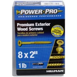 Power Pro Premium Exterior Wood Screws, Star Drive, 1 LB Box, 48597, #8 x 2 IN -Home Improvement Sales Store sftp a s assets20201209000001389