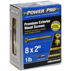 Power Pro Premium Exterior Wood Screws, Star Drive, 1 LB Box, 48597, #8 x 2 IN -Home Improvement Sales Store sftp a s assets20201209000001390