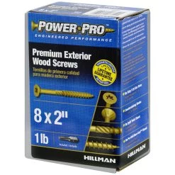 Power Pro Premium Exterior Wood Screws, Star Drive, 1 LB Box, 48597, #8 x 2 IN -Home Improvement Sales Store sftp a s assets20201209000001391